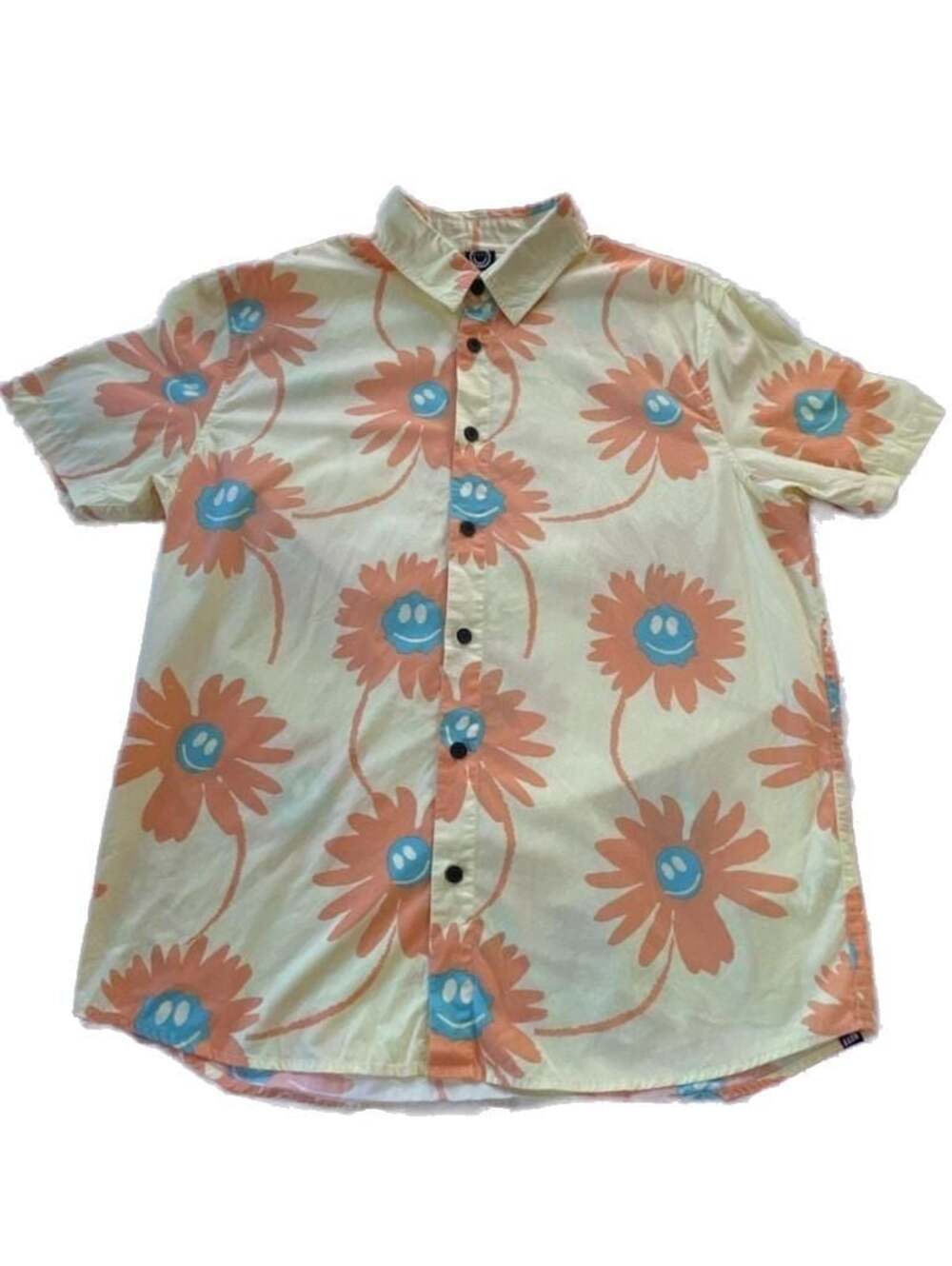 Neff Smiley Face Sunflower 100% Cotton Retro Y2K Summer Short Sleeve